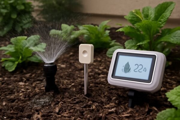 نظام الري الذكي باستخدام أجهزة استشعار لقياس رطوبة التربة وضبط كمية المياه