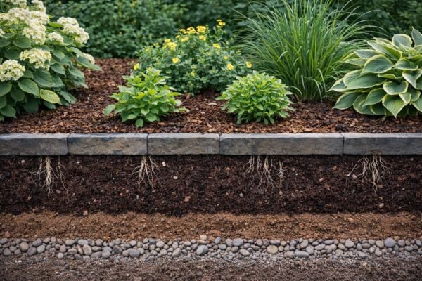 حوض زراعي بطبقات تصريف وتربة محسّنة