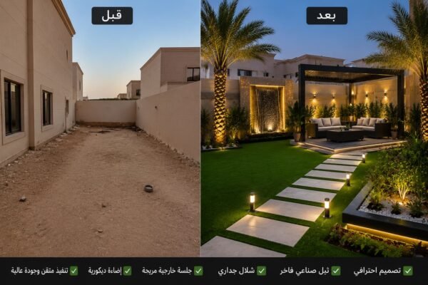حديقة منزلية قبل وبعد التنسيق