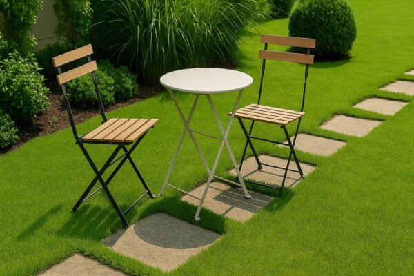 جلسة حديقة بسيطة بكراسي قابلة للطي