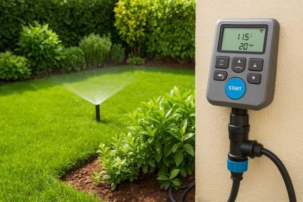 نظام ري ذكي حديث في حديقة منزلية بالكويت