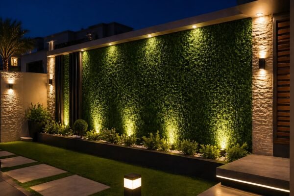 ثيل جداري بإضاءة ليلية في حديقة بالكويت