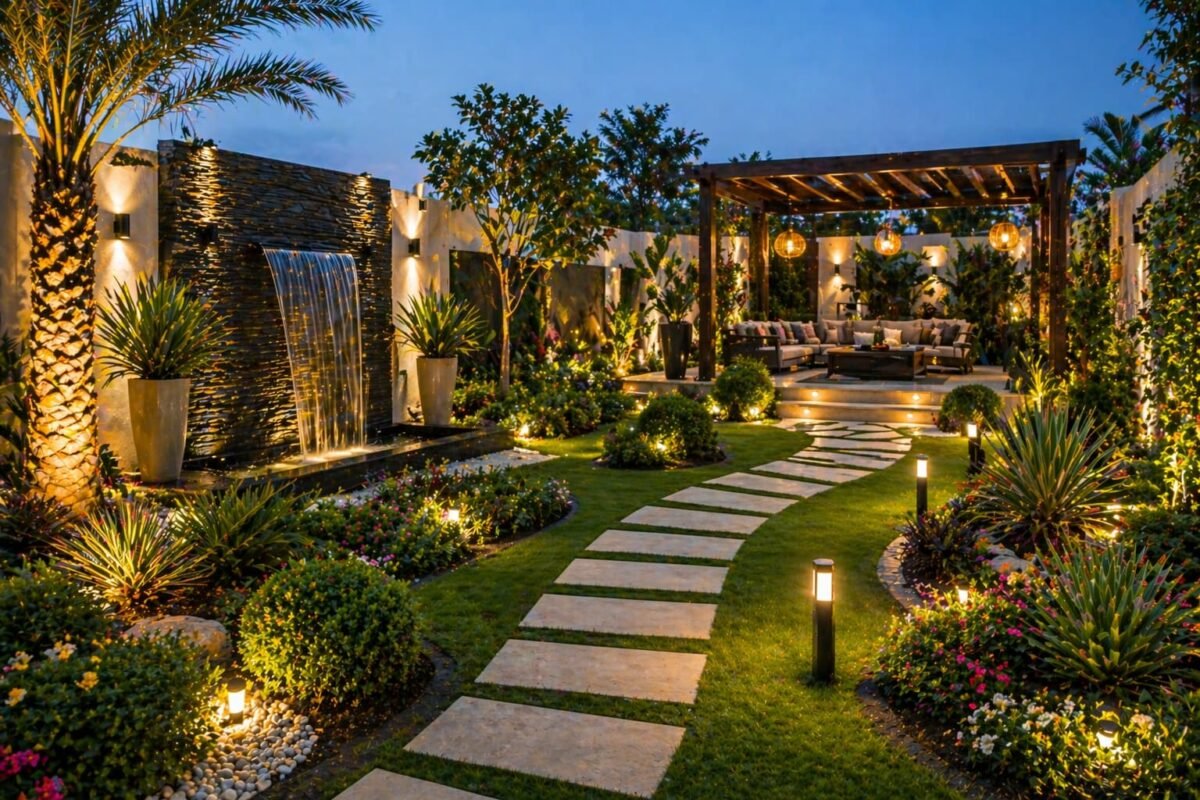 تنسيق حديقة احترافية بواسطة شركة