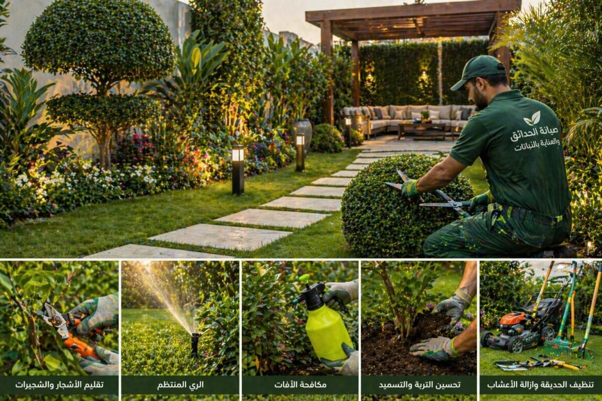 صيانة حديقة والعناية بالنباتات