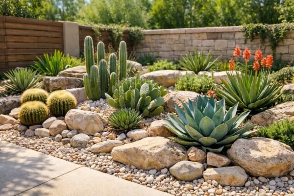 نباتات صحراوية في حديقة خارجية