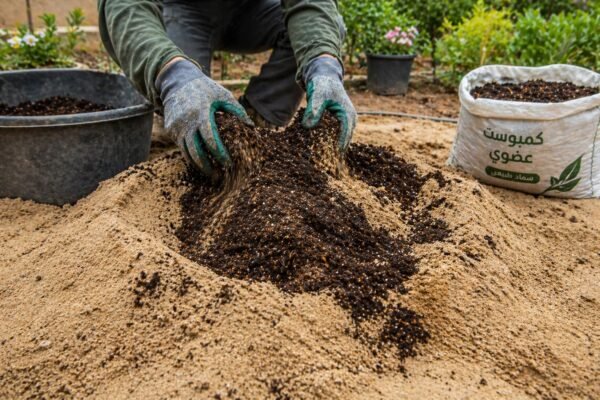 تحسين التربة الرملية بالمواد العضوية