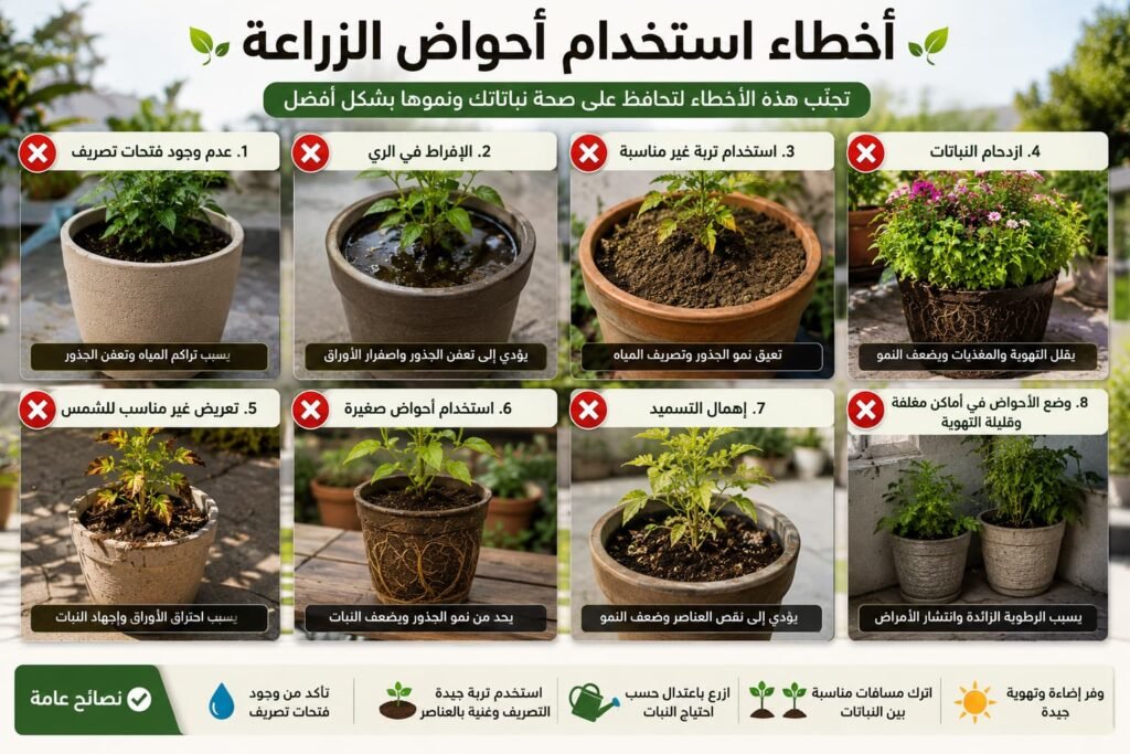 أخطاء استخدام أحواض الزراعة وتأثيرها على النباتات