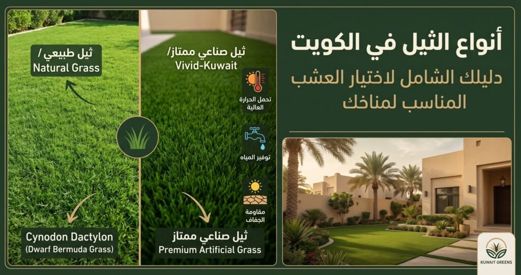 أنواع الثيل في الكويت: دليلك الشامل لاختيار العشب المناسب لمناخك
